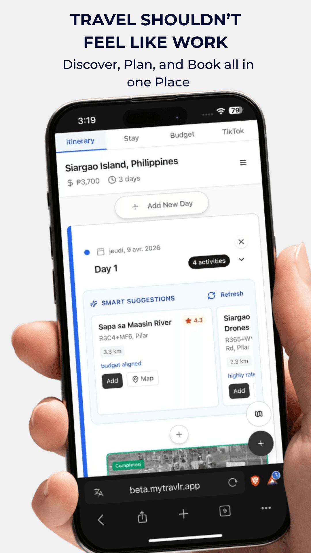 Itinerary and map view
